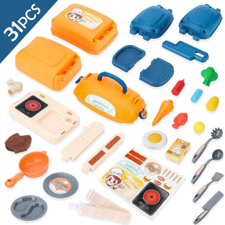 Cocina Infantil De Juguete Set En Valija Con 31 Accesorios Jug007008