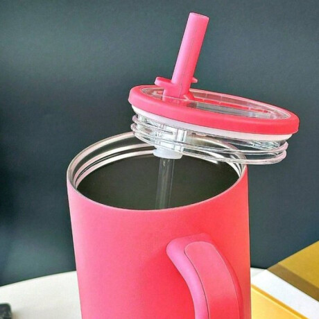 Vaso Térmico XL con Asa y Tapa 1200ml Fucsia