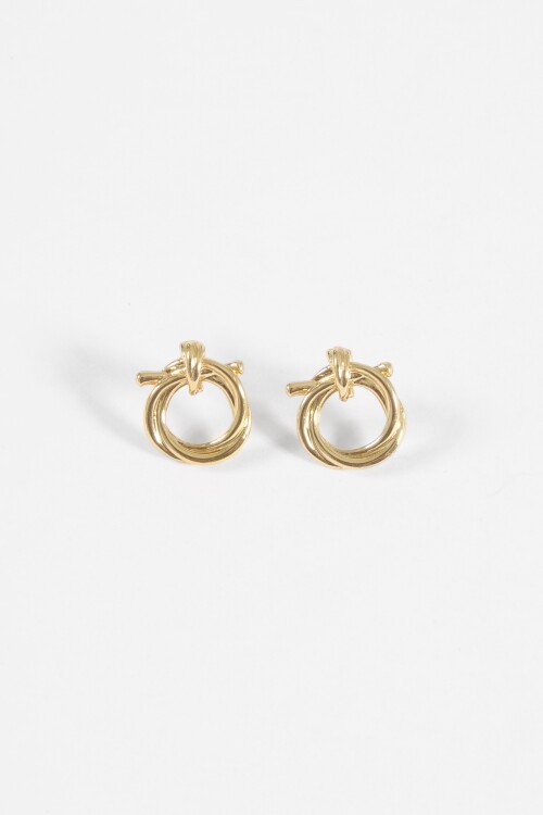 Caravanas circular nudo dorado