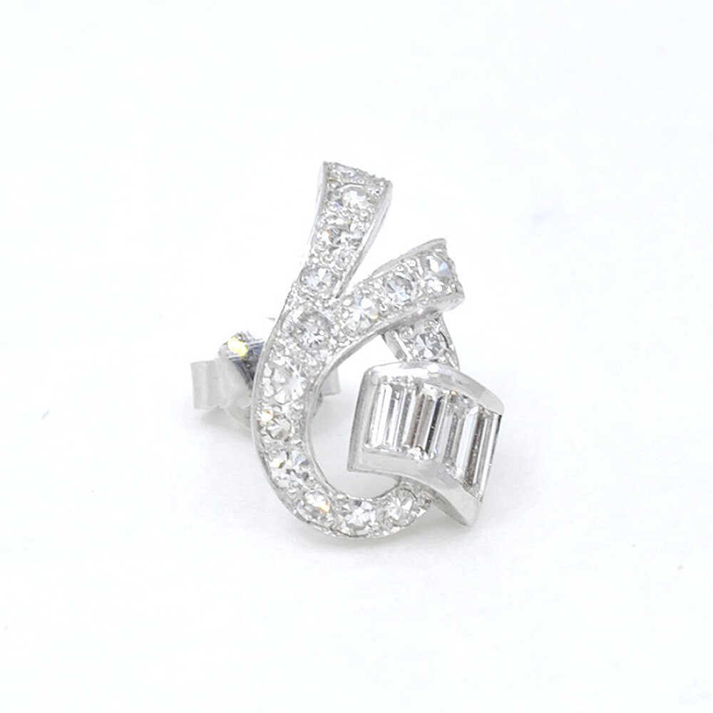 Caravanas En Oro 18K Blanco Con Brillantes Caravanas En Oro 18K Blanco Con Brillantes