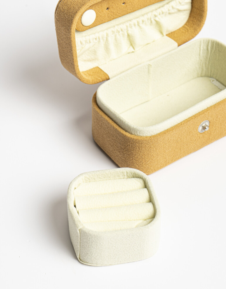 Porta Cosméticos Organizadores Organizador De Bijou Con Solapa - Amarillo Mostaza