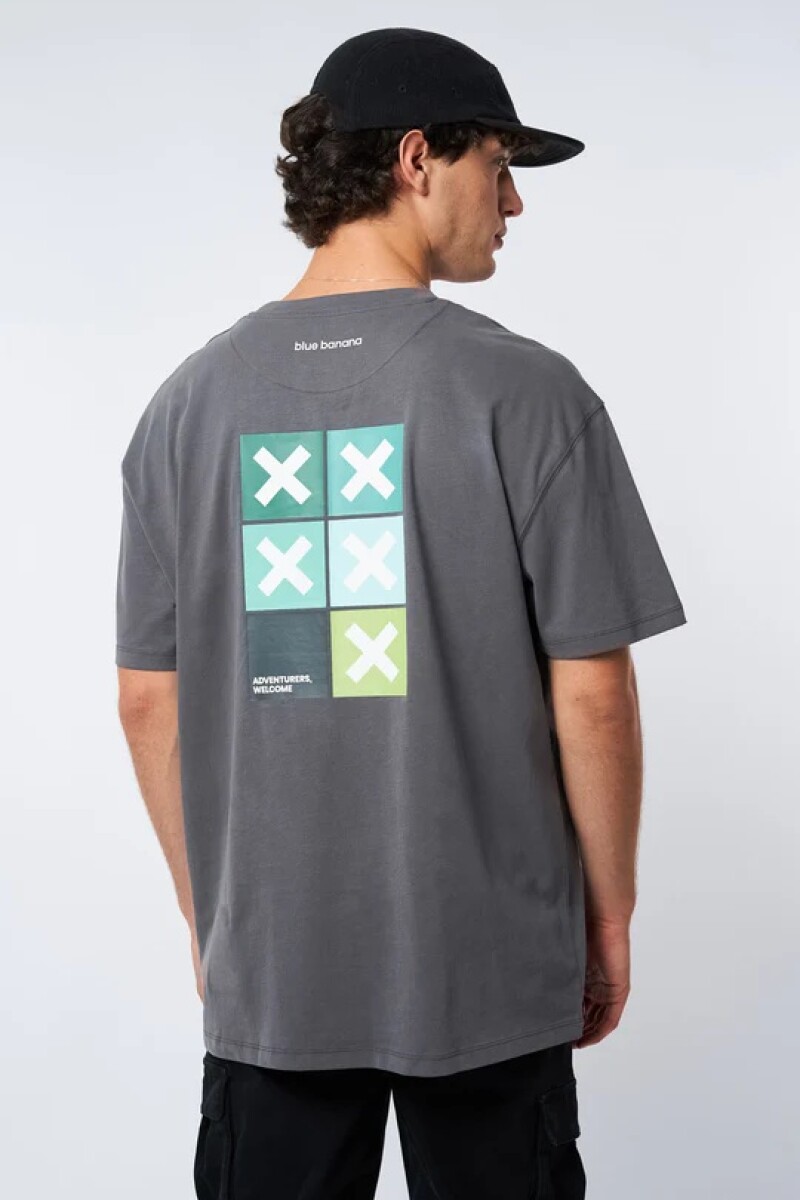 CREAM SQUARE TEE Gris