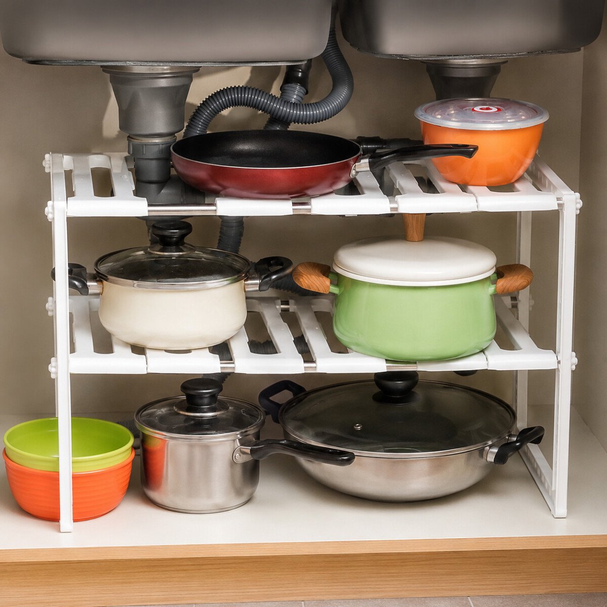 Organizador Estante Bajo Mesada Cocina 2 Niveles Calidad 