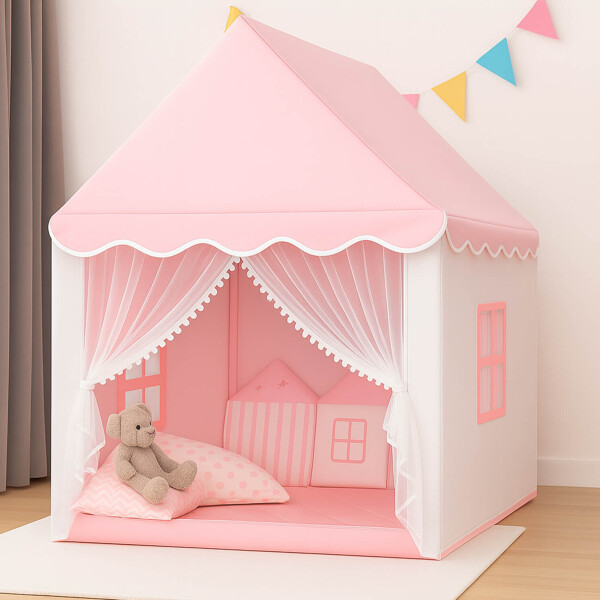 Carpa Casita Infantil IMBACK IBK-CAR005 | Casa de Juegos Estilo Hogar con Cortinas, Plegable y Resistente Rosa Carpa Casita Infantil IMBACK IBK-CAR005 | Casa de Juegos Estilo Hogar con Cortinas, Plegable y Resistente Rosa