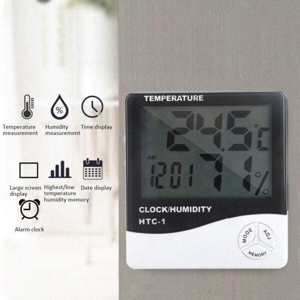 Medidor Temperatura Y Humedad Reloj Digital Varias Funciones Medidor Temperatura Y Humedad Reloj Digital Varias Funciones