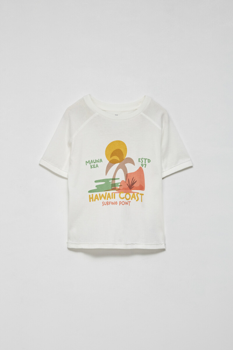Camiseta manga corta Hawai - Crudo
