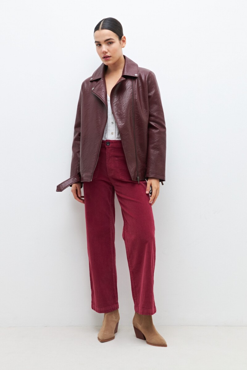 Pantalon Paulina de pana - bordo 