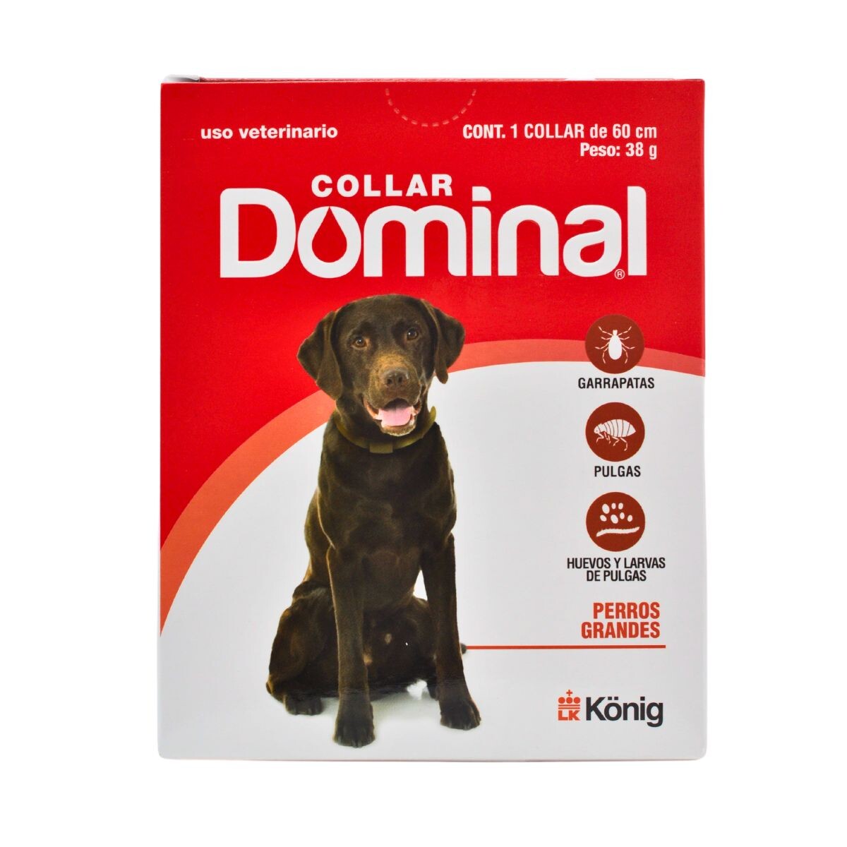 DOMINAL COLLAR ANTIPULGAS Y GARRAPATAS - PERROS GRANDES 60 CM DE LARGO 