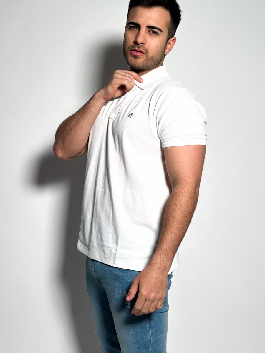 Remera polo pique lisa Lux - Blanco 
