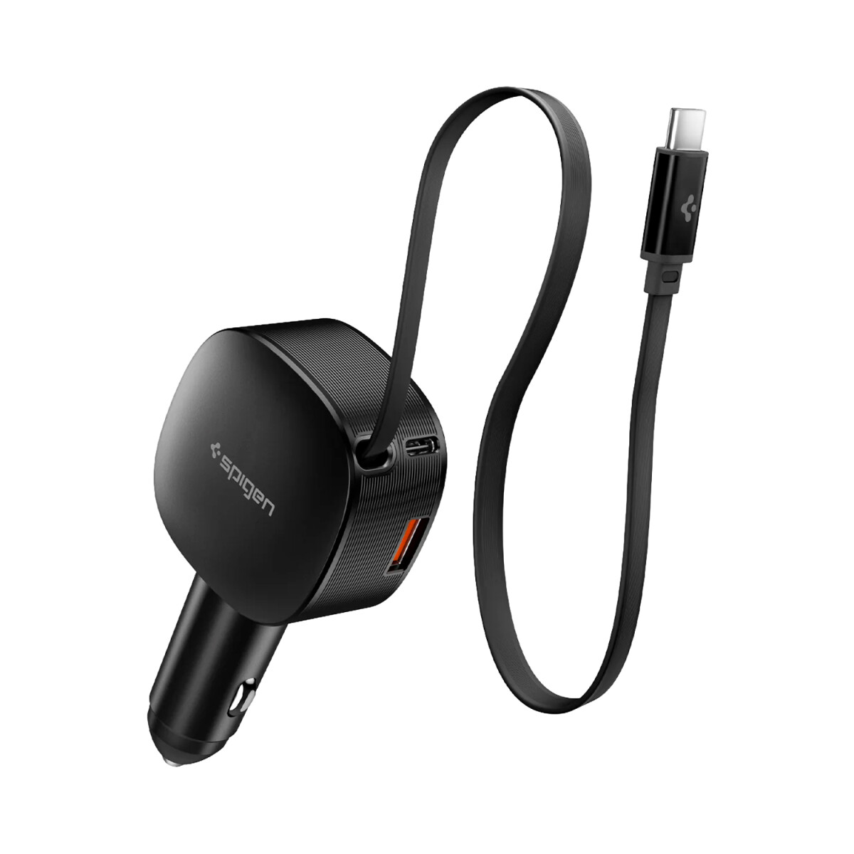 Spigen Cargador de Auto USB-C y Lightning - Black 