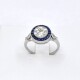 Anillo Platino, Brillante Y Zafiros Sintéticos Anillo Platino, Brillante Y Zafiros Sintéticos