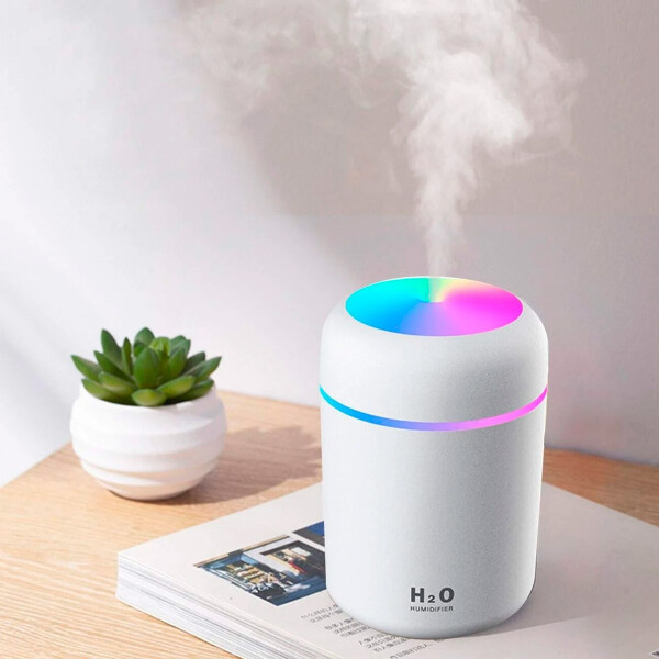 Difusor Aromatizador Vaporizador Humidificador Usb Led Variante Color Blanco