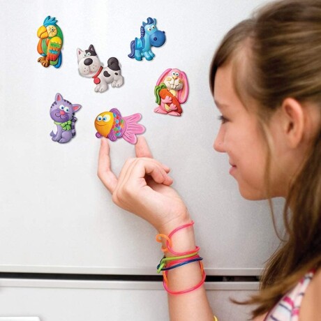 Juego Educativo 4M Moldear Pintar Mascotas Yeso Imanes Pins Multicolor