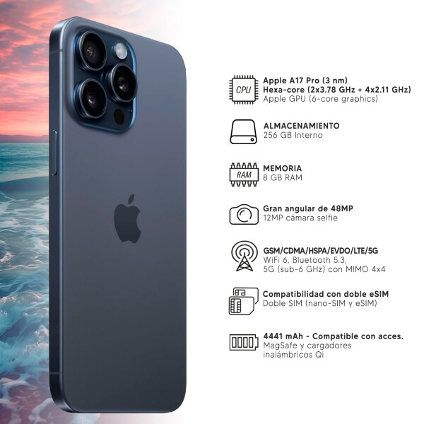Iphone 15 Pro Max 256 Gb + regalo AZUL