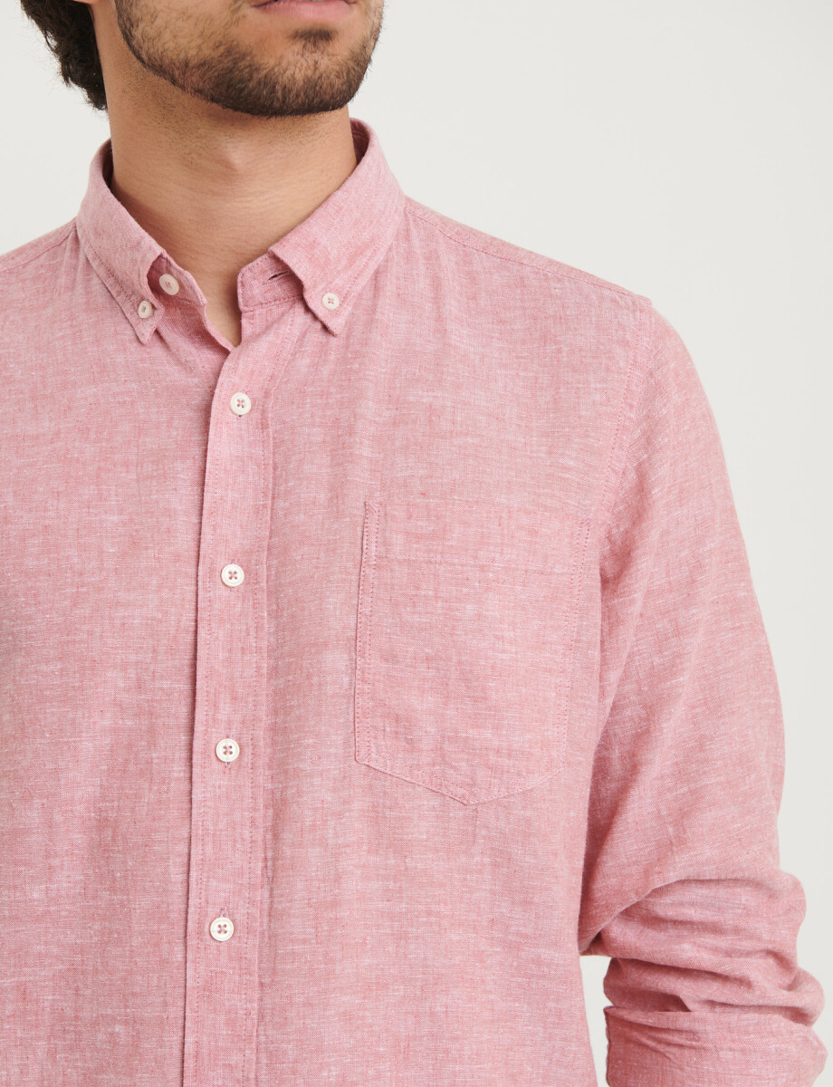 011665 CAMISA DE LINO HARRINGTON LABEL Rojo