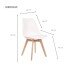 Silla de Comedor Nórdica Estilo Eames de Madera Acolchonada Color Blanco x4 Unidades Silla de Comedor Nórdica Estilo Eames de Madera Acolchonada Color Blanco x4 Unidades