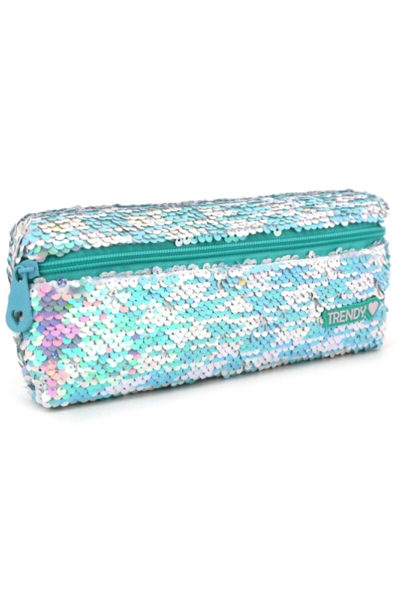 Cartuchera con lentejuelas reversibles Celeste