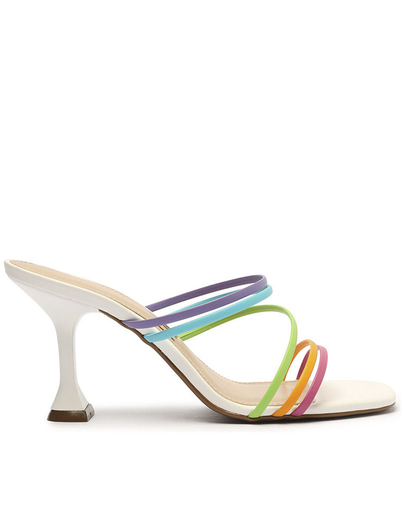 Sandalia Taco Alto Fino Romano Multicolor Blanco U