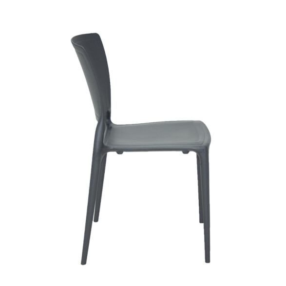 Silla apilable grafito SOFIA con respaldo cerrado -TRAMONTINA TD0602