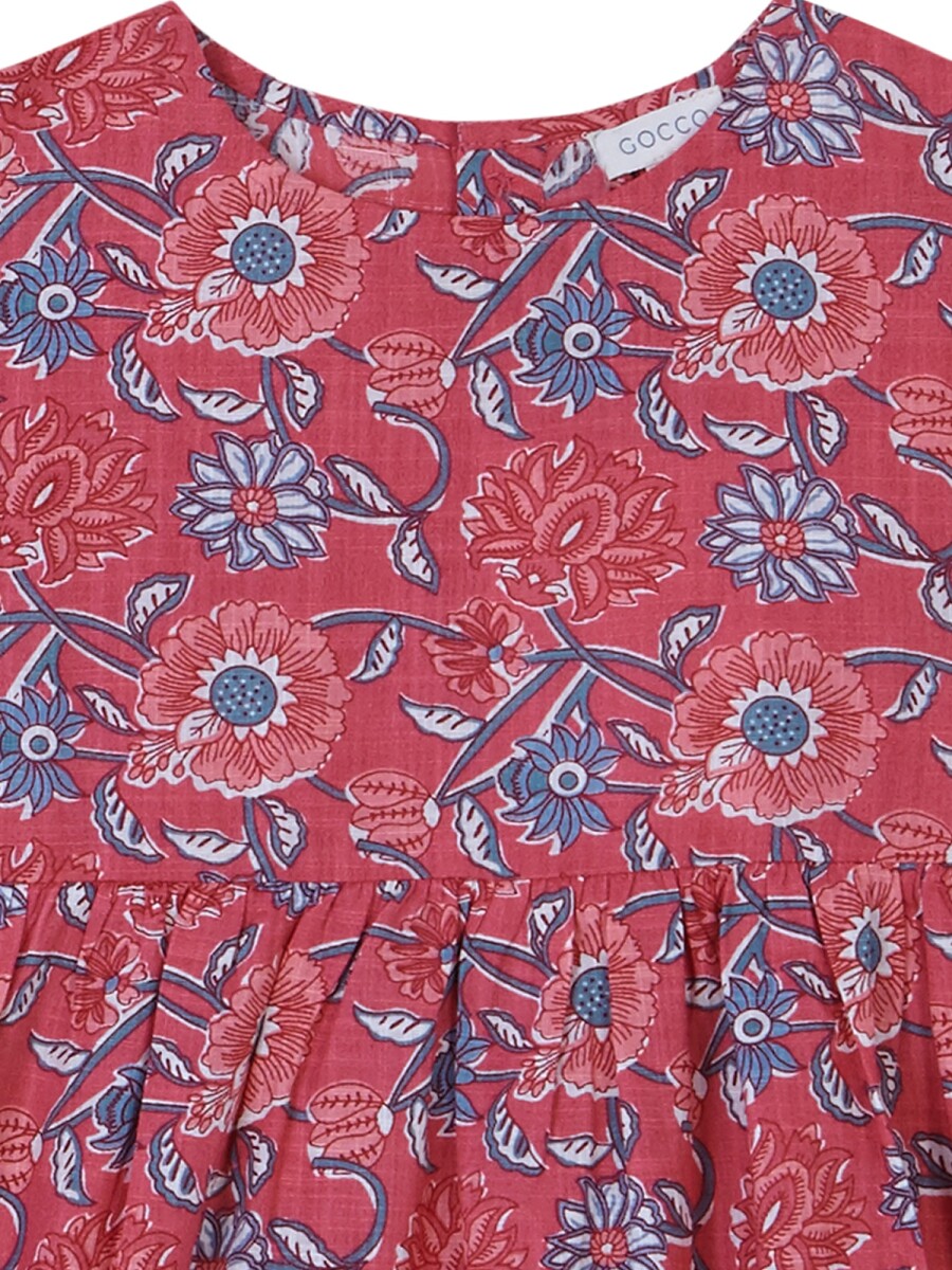 Vestido Estampado Flores Piedra