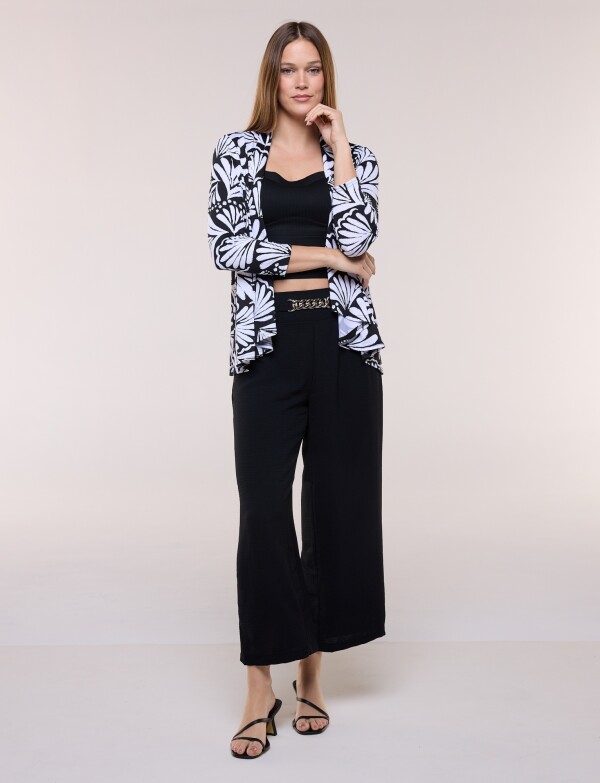 Cardigan Print BLANCO/NEGRO