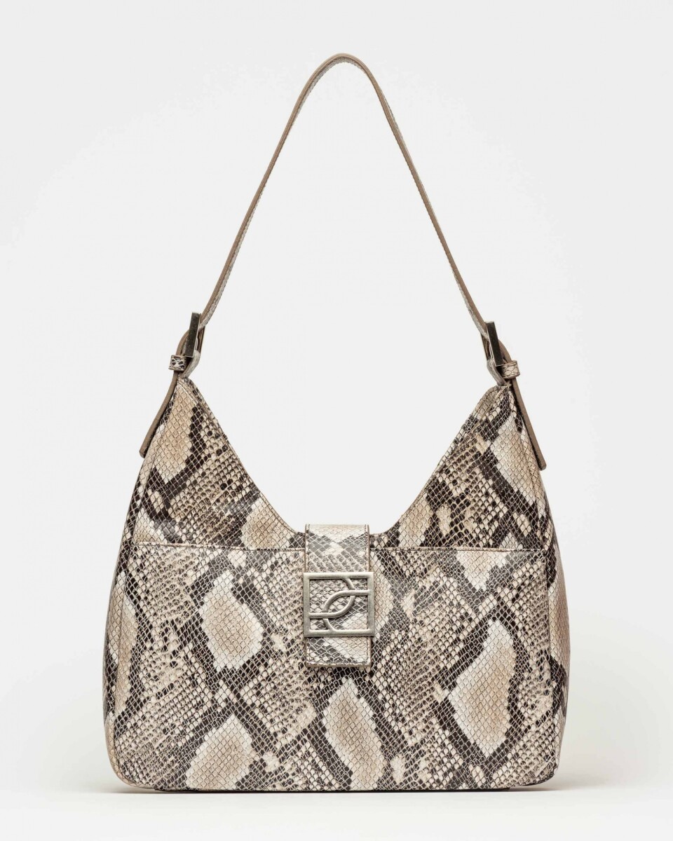 Bolso Signature en cuero snake - Taupe 
