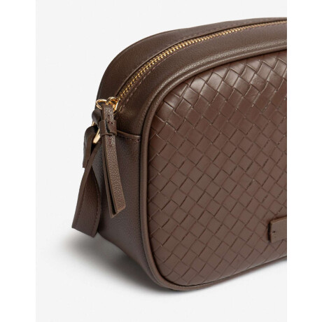 Bandolera Efecto Trenzada Marron Chocolate