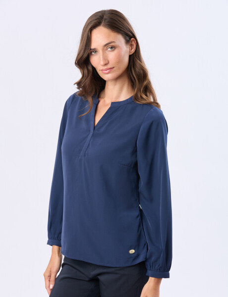 BLUSA CUELLO MAO Azul