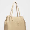 Bolso Sign en efecto cuero Natural