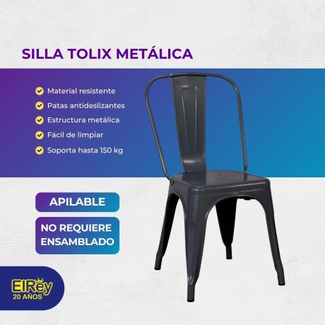 Silla Tolix Metálica Acero Industrial Sandman Comedor Negro