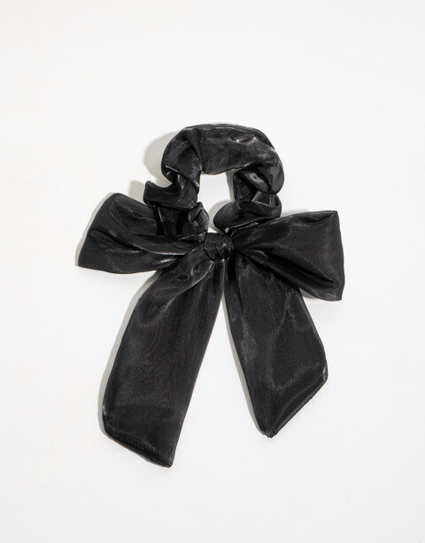 Skunzies Moño Scrunchie Con Moño - Negro
