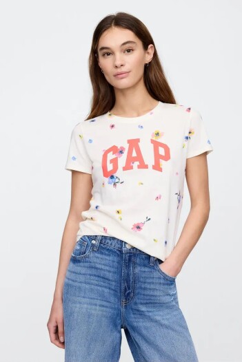 Remera Logo Gap Mujer Floral Mix