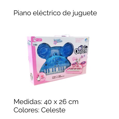 Piano Electronico De Juguete Color Celeste Unica