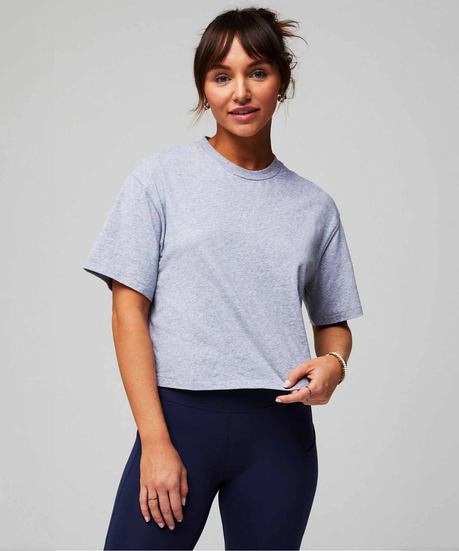 Polo Manga Corta Boxy Mujer Classic Grey Heather
