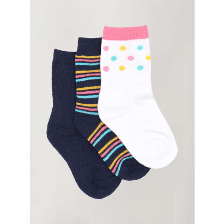 Pack x3 medias deportivas half terry diseño varón mor Estampado 3