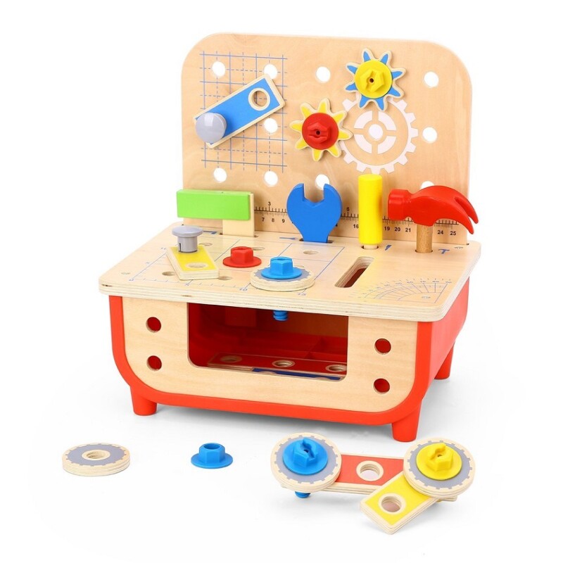Banco de Trabajo con Herramientas de madera Tooky toy Banco de Trabajo con Herramientas de madera Tooky toy