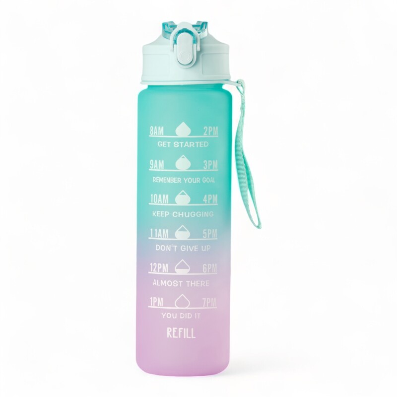 Pack De 3 Botellas De Agua Motivacional Gym Turquesa