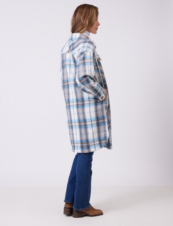 Sobrecamisa Larga Cuadros MULTI/CELESTE