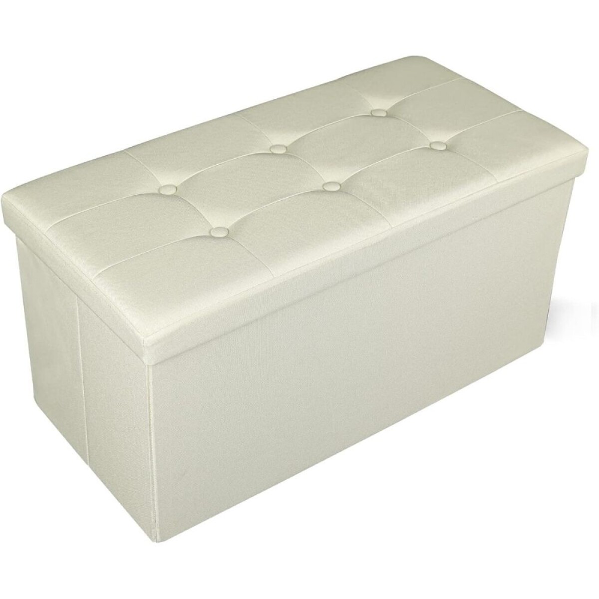 Puff Baul Houston Eco Cuero - Crema 