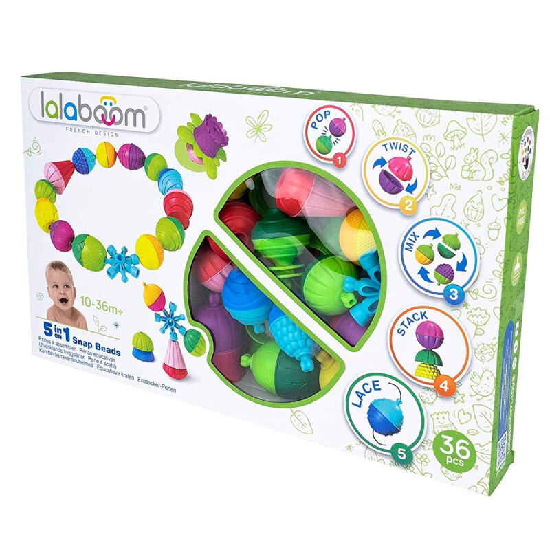 Lalaboom - Cuentas a presión 5 en 1 - 36 piezas Lalaboom - Cuentas a presión 5 en 1 - 36 piezas