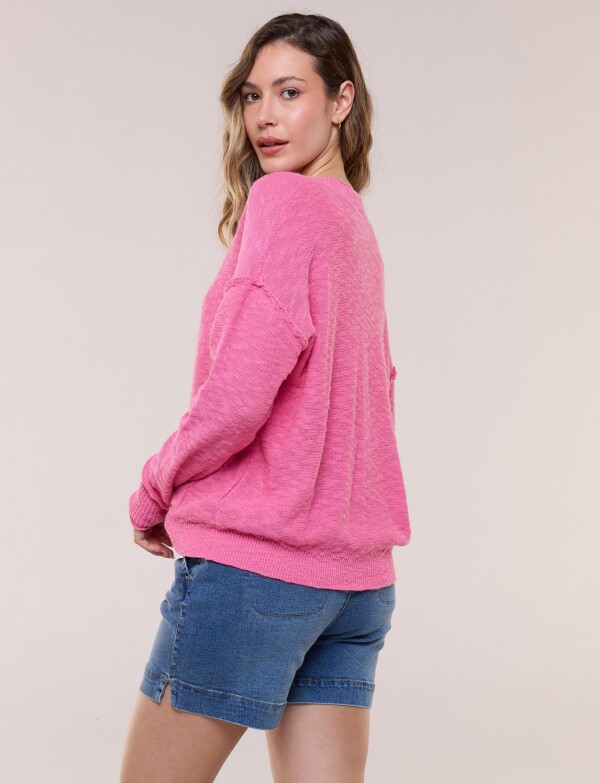 Cardigan Algodón Holgado ROSA
