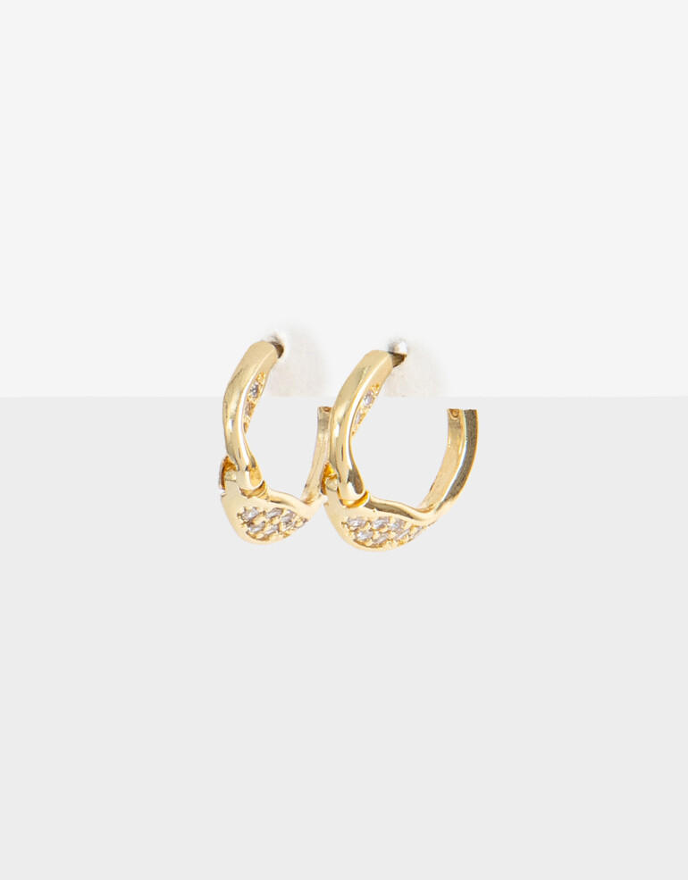 Aros Argollas Cubic zirconia Aros Argolla De La Línea Delicates. - Dorado