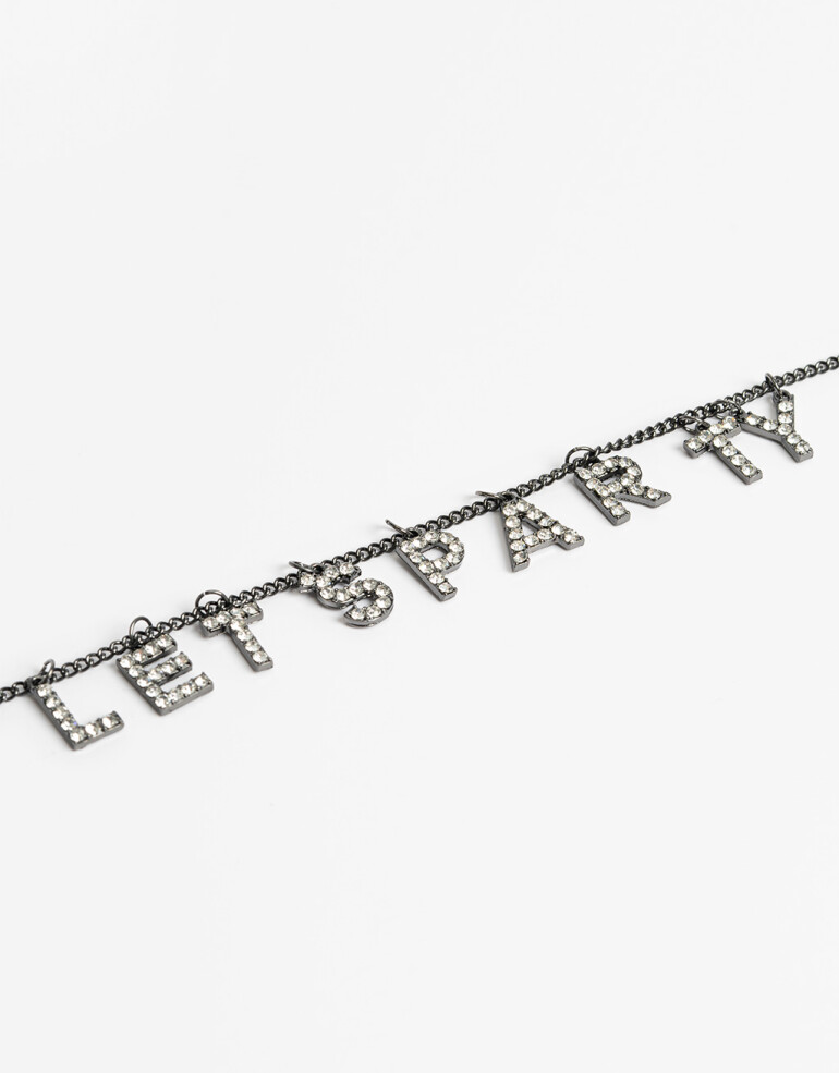 Collares Cortos Strass Collar Corto Let´s Party - Plateado Hematite