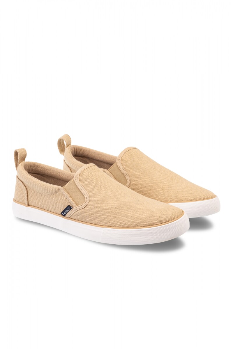 ZAPATO DE TELA SIN CORDONES - Beige 
