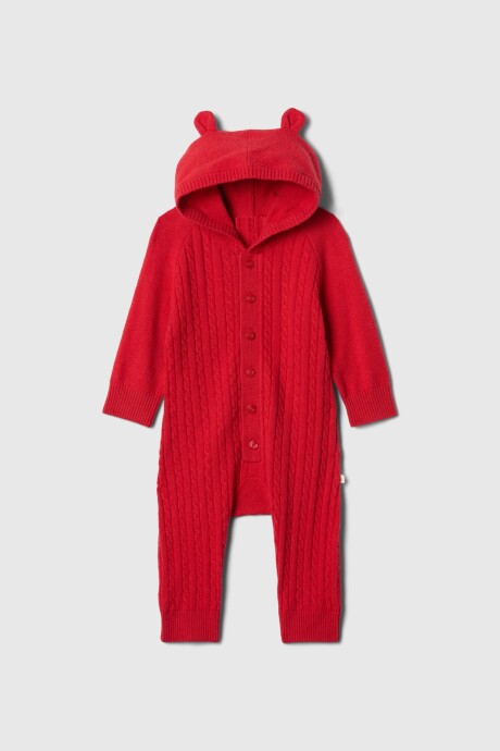 Pijama Con Cierre Botones Bebe Modern Red