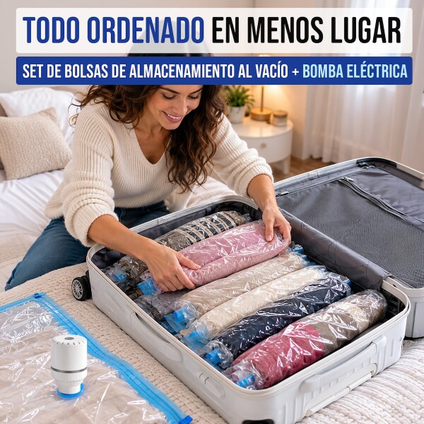 Pack x12 Bolsas de almacenamiento al vacio guardado ropa con bomba electrica IMBACK Pack x12 Bolsas de almacenamiento al vacio guardado ropa con bomba electrica IMBACK