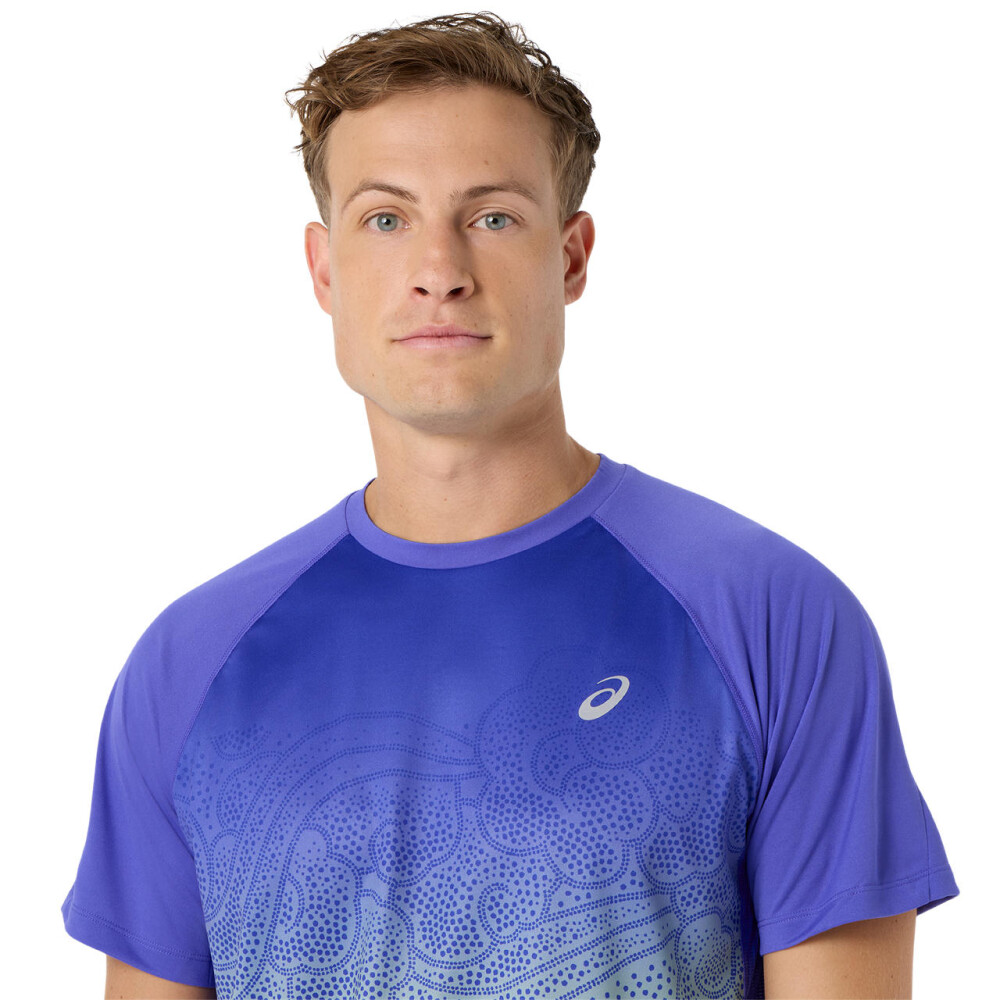 Polos Running Road Fade SS Top Hombre Cobalt Burst/illuminate Green