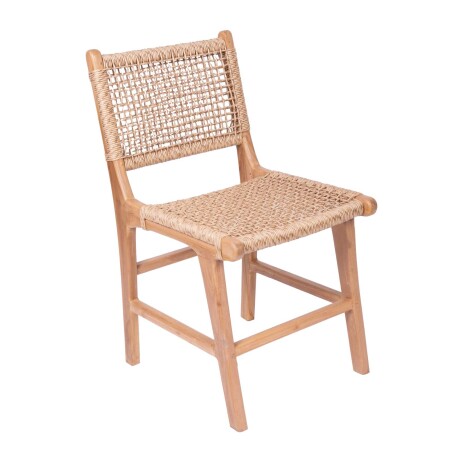 SILLA COMEDOR MADERA NATURAL-BEIGE CURAZAO