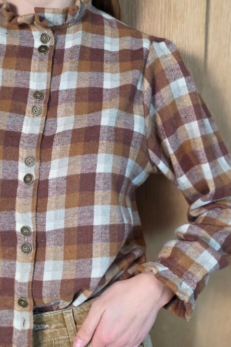 Camisa Mili escocés camel