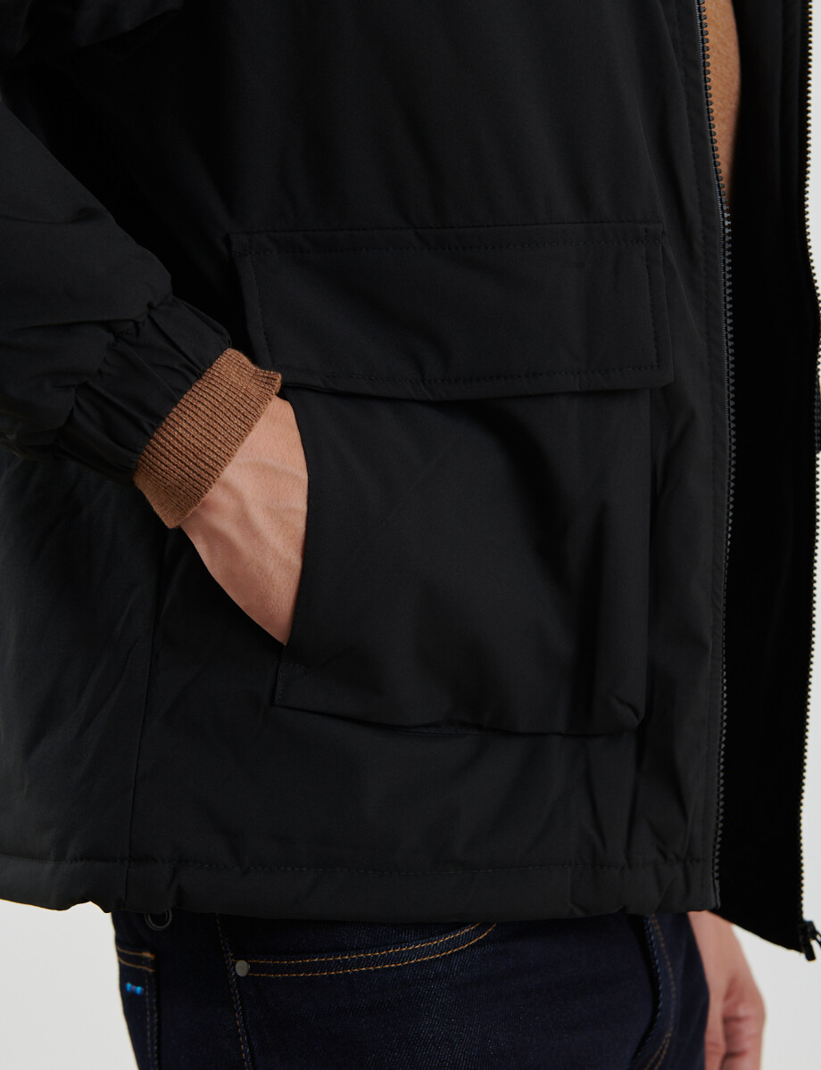 300221 CAMPERA HARRINGTON LABEL Negro